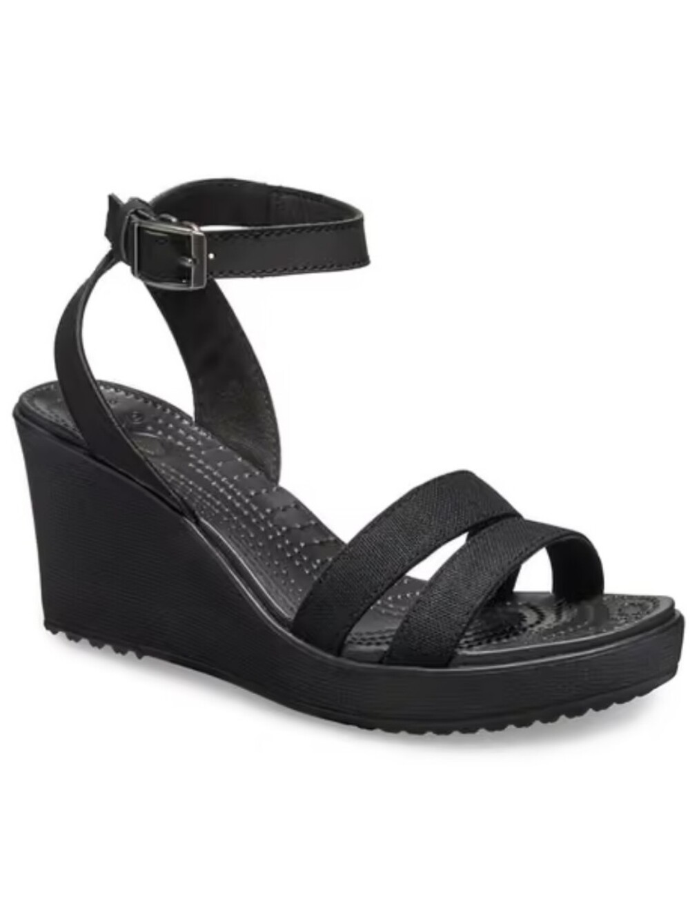 CROCS Leigh Wedge Sandal Black Women's 7
